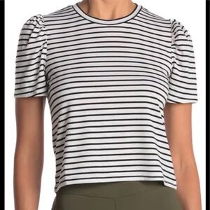 87. BCBGeneration Puffed Sleeve Striped Top